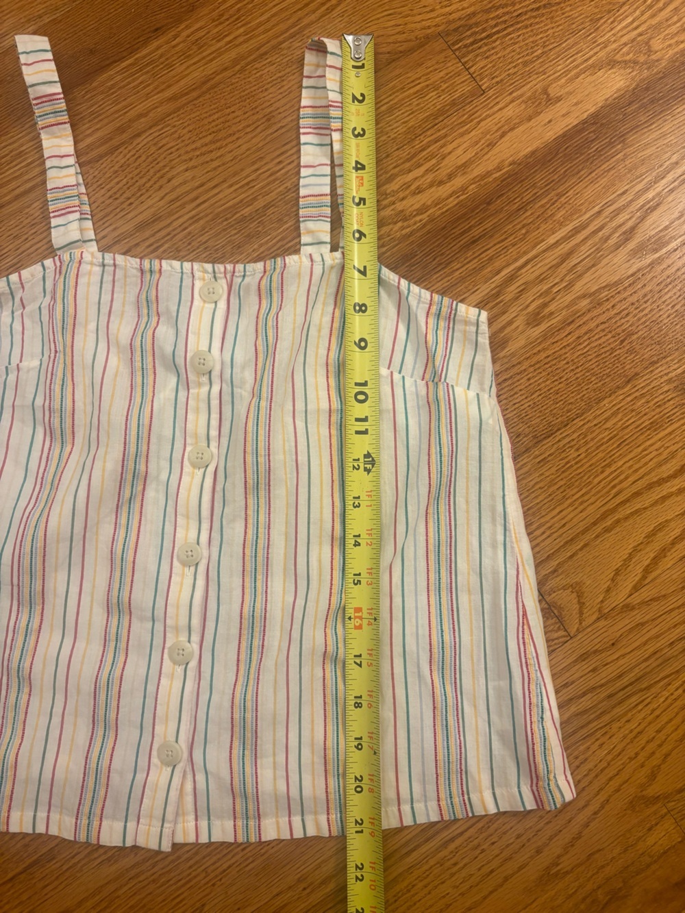 Madewell Rainbow Stripe Button Front Cotton Swing Cami Tank Top XS Summer Boho - Picture 7 of 10